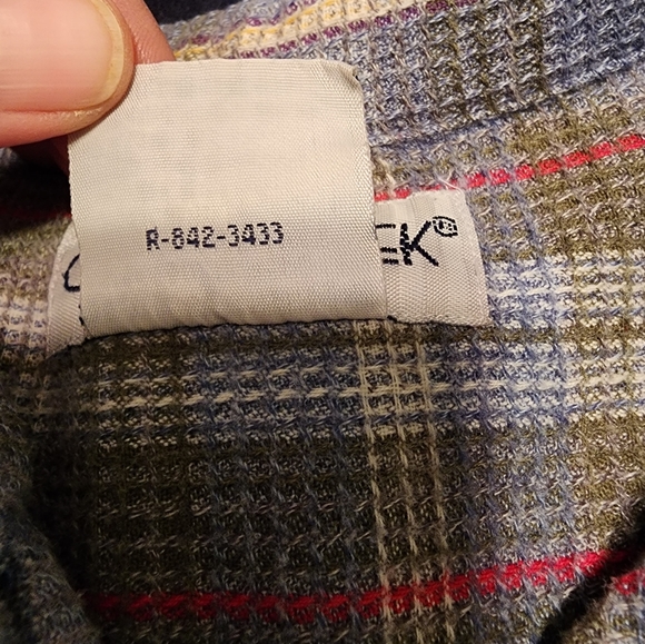 Cabin Creek Waffle Weave Plaid Long Sleeve Button Down Shirt, Size Large - Picture 3 of 5